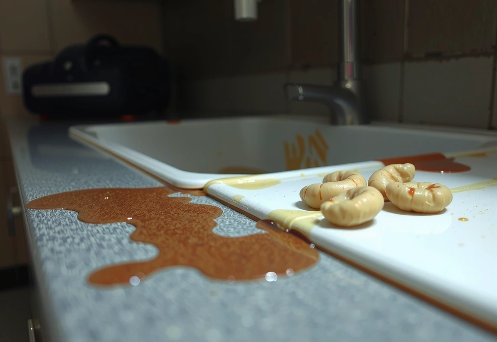 Antes: cocina con manchas difíciles