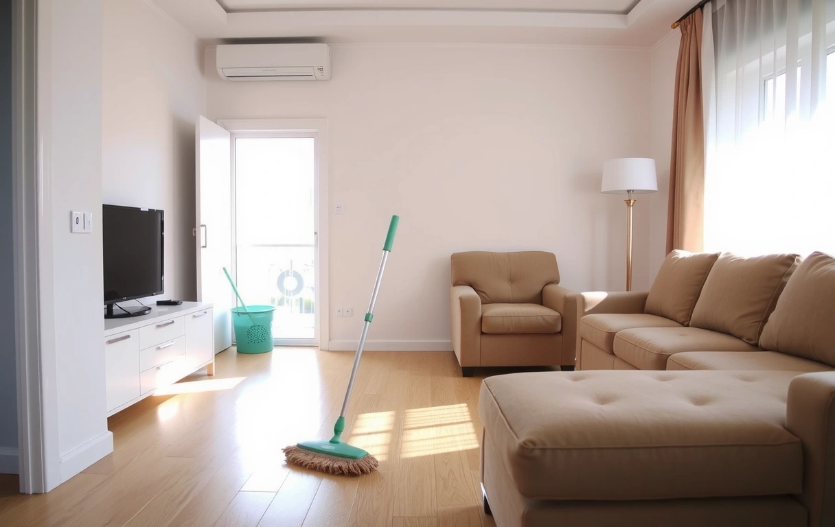 Sala de estar limpia en apartamento de Bogotá